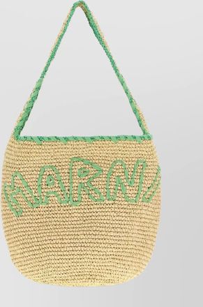 Marni medium curved straw tote bag