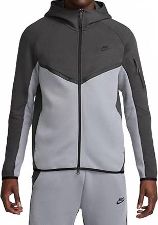 Nike Tech Fleece Full Zip Windrunner Jacket In Grey/black