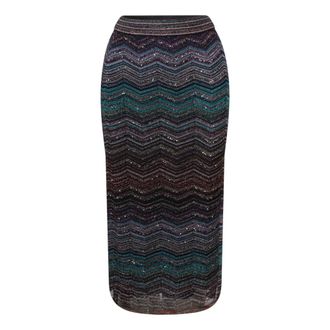 Missoni Midi Skirts, female, Multicolor, Size: XS Midi pencil skirt in lam&eacute; viscose