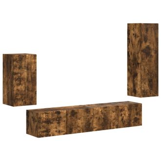 vidaXL Conjunto De Mueble De Tv 4 Pcs Roble Ahumado Vidaxl