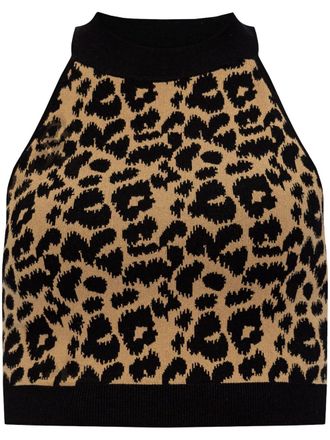 Max Mara Tenna leopard-print crop top - Brown