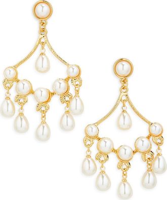 Tasha Faux Pearl Chandelier Drop Earrings in Gold/Pearl at Nordstrom Rack