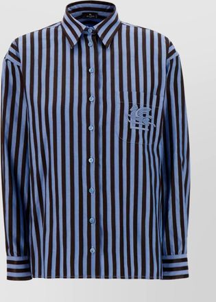 Etro striped oversized cotton blend shirt