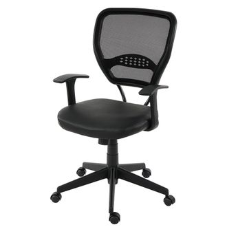 Hhg Silla De Oficina Profesional Seattle, Silla Giratoria De Direcci&oacute;n, 150 Kg De Capacidad De Carga, Polipiel, Negra Con Reposabrazos