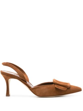 Manolo Blahnik Maysli 70mm suede pumps - Brown