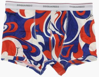 Dsquared2 Ribbed Stretch-Cotton Boxer With Pattern size Xs