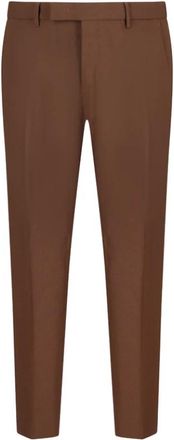 Pantaloni Torino Suit Trousers, male, Brown, XL, Slim Wool Trousers