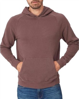 Paige Royce Long Sleeve Hooded Pullover Sweatshirt In Vintage Seal Brown