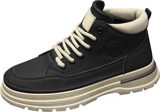 Generic Mens Boots Boots Men Kickers Boots Christmas 2025 Mens Spring and Autumn British Style Retro High Top Work Shoes Trendy Versatile Thick Sports Casual 