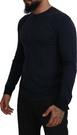 Dolce & Gabbana Mens Cotton-Silk Blend Crewneck Sweater Navy