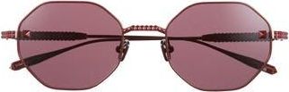 Valentino 52mm Round Sunglasses in Bordeaux at Nordstrom Rack