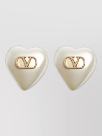 Valentino Garavani vlogo signature heart shape pearl earrings