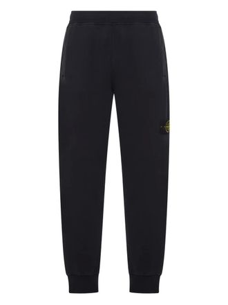 Stone Island compass-logo cotton track pants - Black