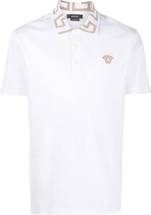 Versace Greca short-sleeved polo shirt - men - Cotton/Polyester/Viscose - XXXL - White