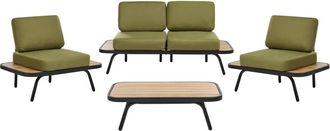 Beliani Conjunto de jard&iacute;n de madera verde 4 personas