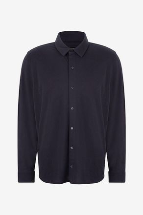 Vince Lang&auml;rmeliges Hemd aus Baumwollpiqu&eacute;