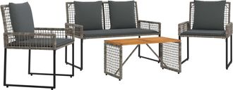 vidaXL Juego De Muebles De Exterior Con Coj&iacute;n Acero Vidaxl