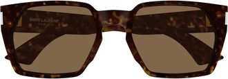 Saint Laurent Sunglasses, unisex, Brown, Size: 57 MM Rectangle-Frame Sunglasses