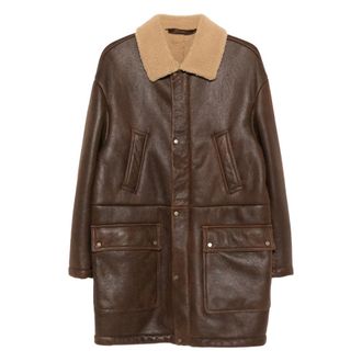 Santoro London Sheepskin Flap-pocket Coat