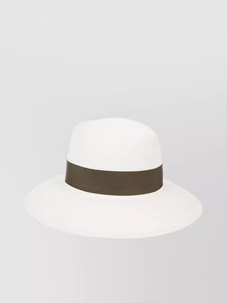 Borsalino panama hat with bow detail and wide brim
