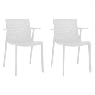 Resol Set 2 Sillas Con Brazos Interior, Exterior Blanco Beekat Resol