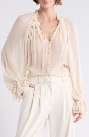 Alice & Olivia Josephine Tie Neck Top in Biscotti at Nordstrom Rack, Size X-Small