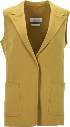 Max Mara Double Faced Vest in Yellow Wool