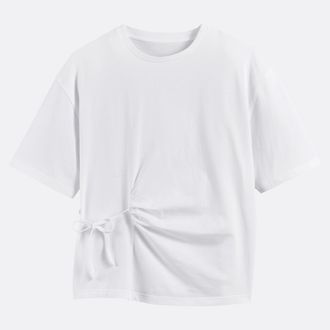 La Redoute Collections T-shirt met ronde hals en korte mouwen