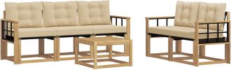 vidaXL Conjunto De Sof&aacute;s De Exterior 6 Uds. Y Beige Vidaxl
