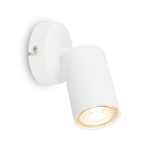 Applique Murale EGLO Seras - Spot Orientable Laiton Brossé - LED GU10 Incluse 3W - Blanc Chaud