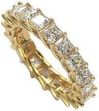Suzy Levian Square Cut CZ Eternity Ring in Yellow at Nordstrom Rack, Size 7.5
