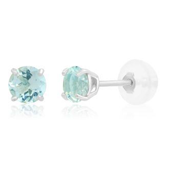 MAX + STONE 14k Yellow or White Gold 4mm Round Stud Earrings