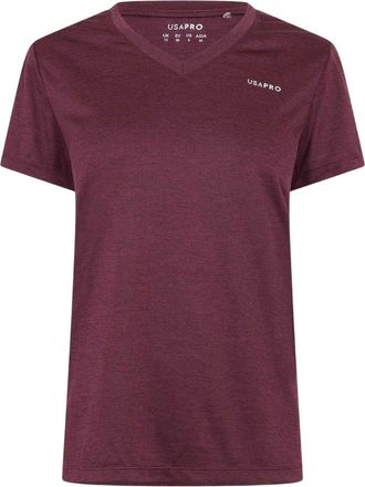 Usa Pro Dames/Dames Effen V Hals T-shirt (Donkere kers)