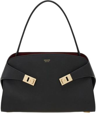 Ferragamo Leren Handtas met Handvat - Dames - Handtassen - Zwart - ONE Size - Leer - Tassen