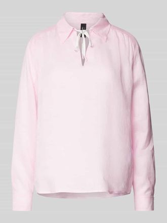 Marc Cain Regular Fit Bluse aus Ramie mit Umlegekragen in Pink, Gr&ouml;&szlig;e 42