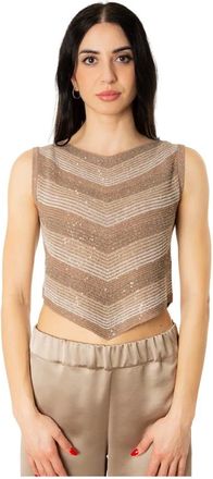 D.exterior Top Corto Degrad&egrave; - - Tops - Donna - Marrone - S