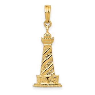 Diamond2Deal 14k Yellow Gold Lighthouse Pendant