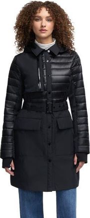 Pajar Opal Trench Coat with Quilted Accent in Black at Nordstrom, Size X-Large