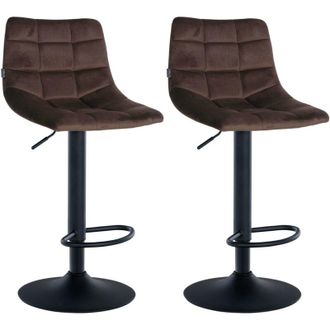 Clp Set di 2 sgabelli da bar Jerry Velvet marrone nero
