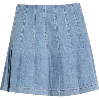 Alice & Olivia Carter Pleated Denim Miniskirt in Rockstar Blue at Nordstrom, Size 29