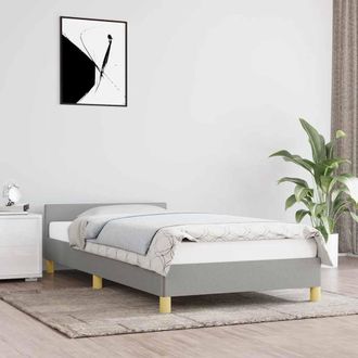vidaXL Estructura De Cama Sin Colch&oacute;n Tela Gris Claro 90x200 Cm Vidaxl