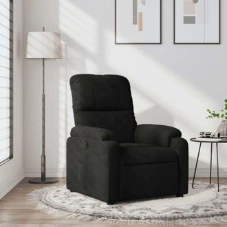 vidaXL Sill&oacute;n Reclinable Tela De Microfibra Negro Vidaxl