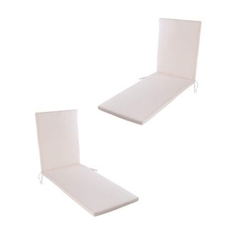 ED&Egrave;N JARD&Iacute; Pack de 2 cojines para tumbona de exterior color beige 196x60x5 cm