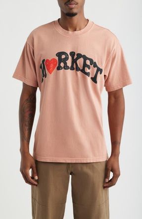 Market Heart Arc Cotton Graphic T-Shirt in Salmon at Nordstrom, Size Xx-Large