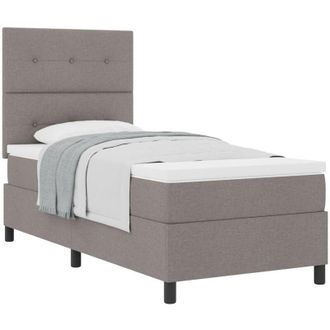 vidaXL Box Spring Bed with Mattress Taupe 80 x 200 cm Fabric vidaXL