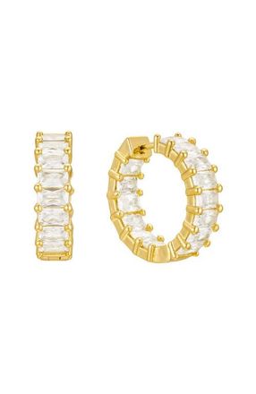 Untamed Petals Taryn Crystal Hoops in Gold at Nordstrom