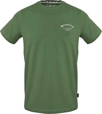 Aquascutum Heren-T-shirt London 1851 van katoenmix (Militair Groen)