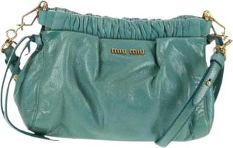 Miu Miu Pre-owned Shoulder Bags, female, Green, Size: ONE SIZE Pre-owned Leather Shoulder Bag