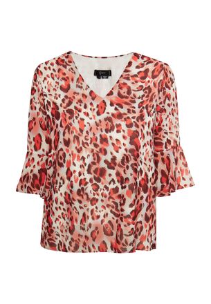 Faina Blouse shirt Dames Rood Veelkleurig