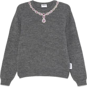 Moschino Maglione con decorazione - Grigio
